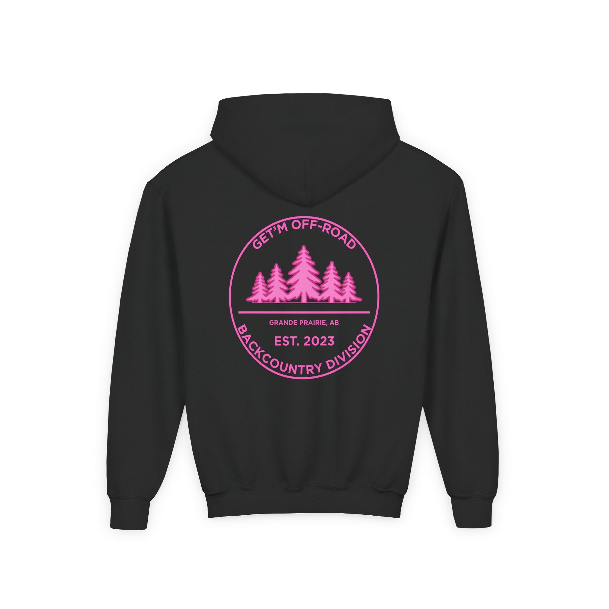 Youth Hoodie — Pink Backcountry Division