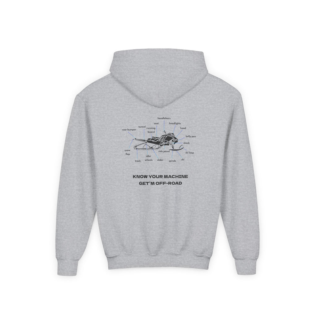 Youth Hoodie — labeled sled