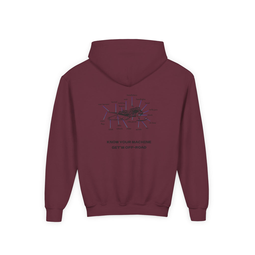 Youth Hoodie — labeled sled