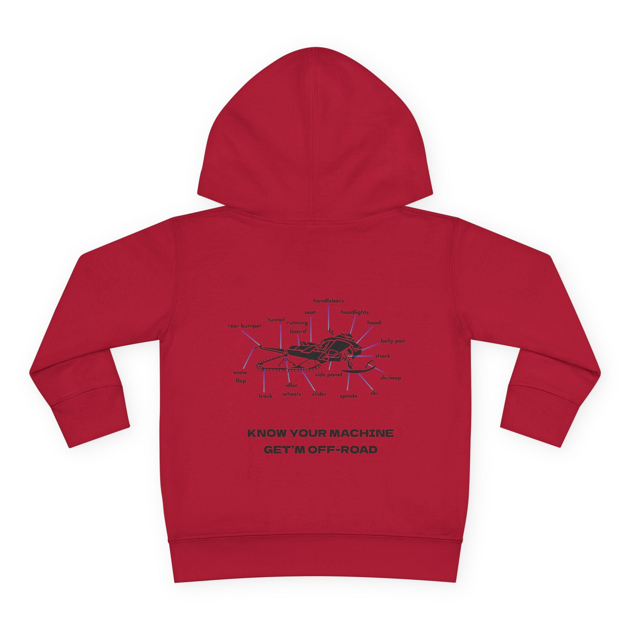 Toddler Hoodie — labeled sled