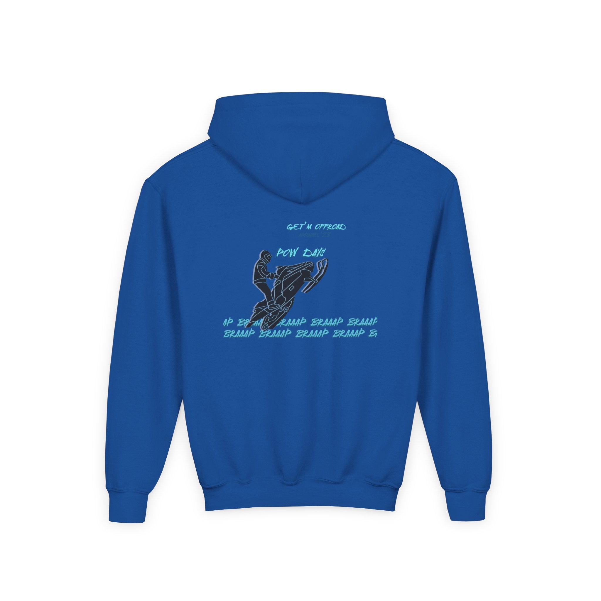 Youth Hoodie — Sled Rider (in black)