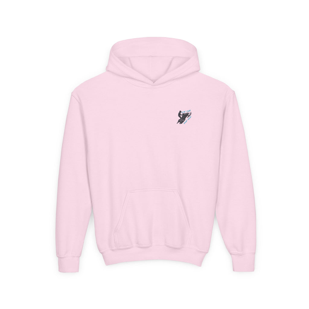Youth Hoodie — Sled Rider (in black)