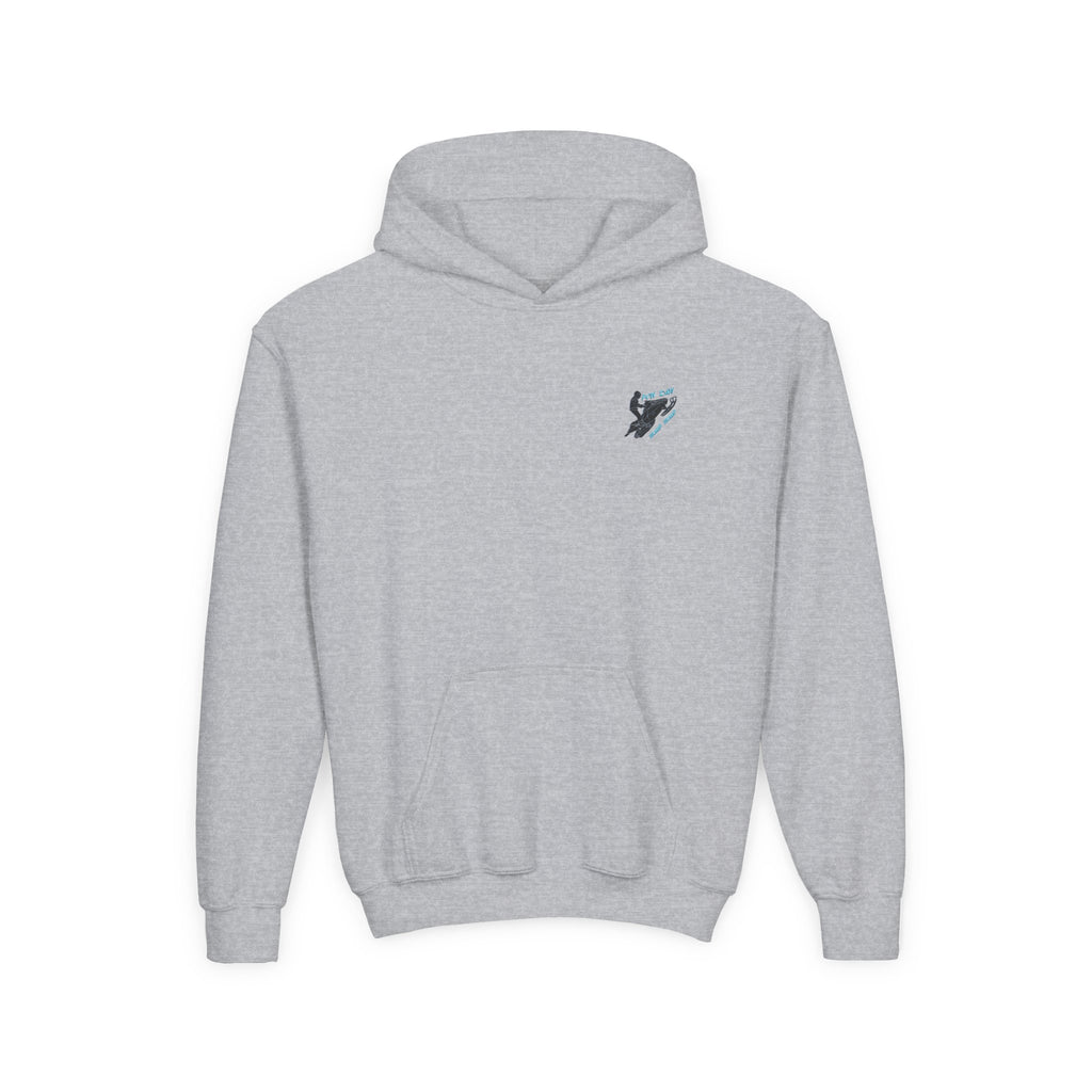 Youth Hoodie — Sled Rider (in black)