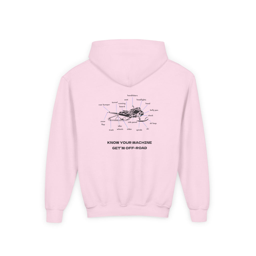 Youth Hoodie — labeled sled
