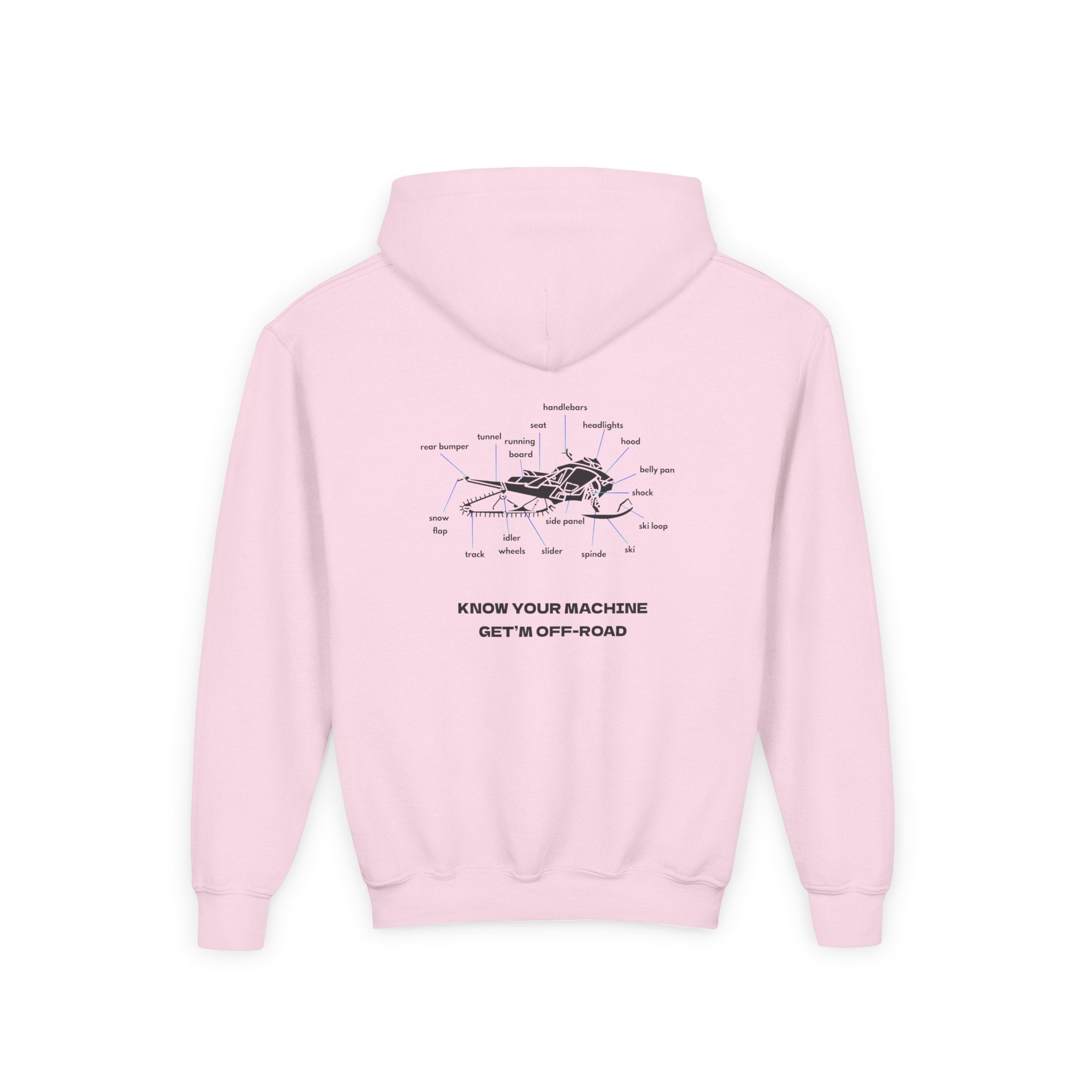 Youth Hoodie — labeled sled