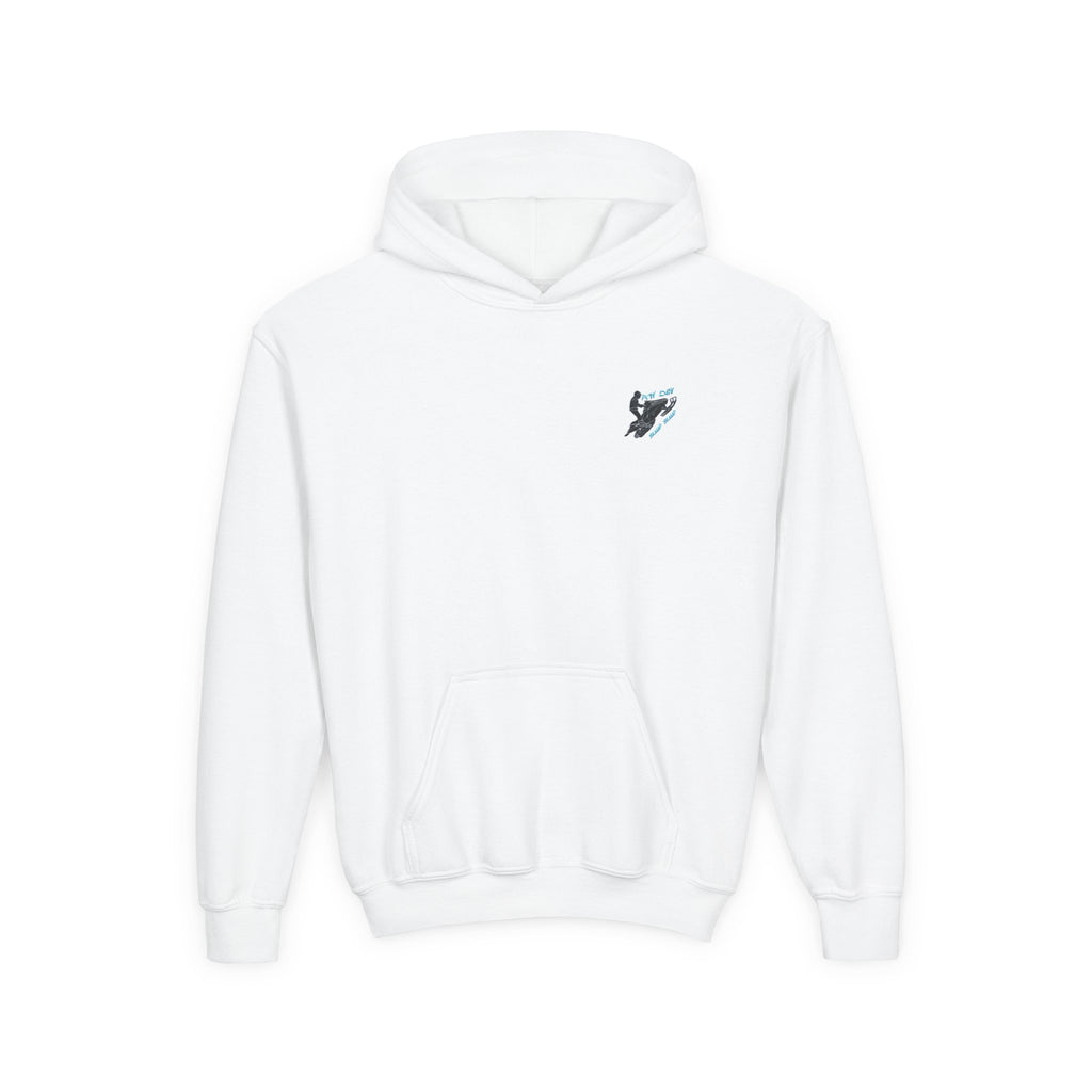 Youth Hoodie — Sled Rider (in black)