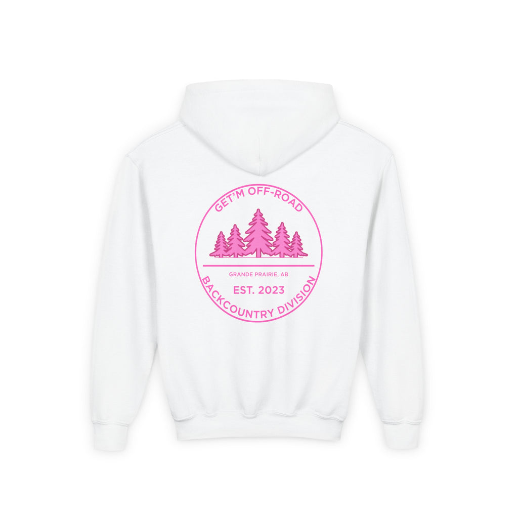 Youth Hoodie — Pink Backcountry Division