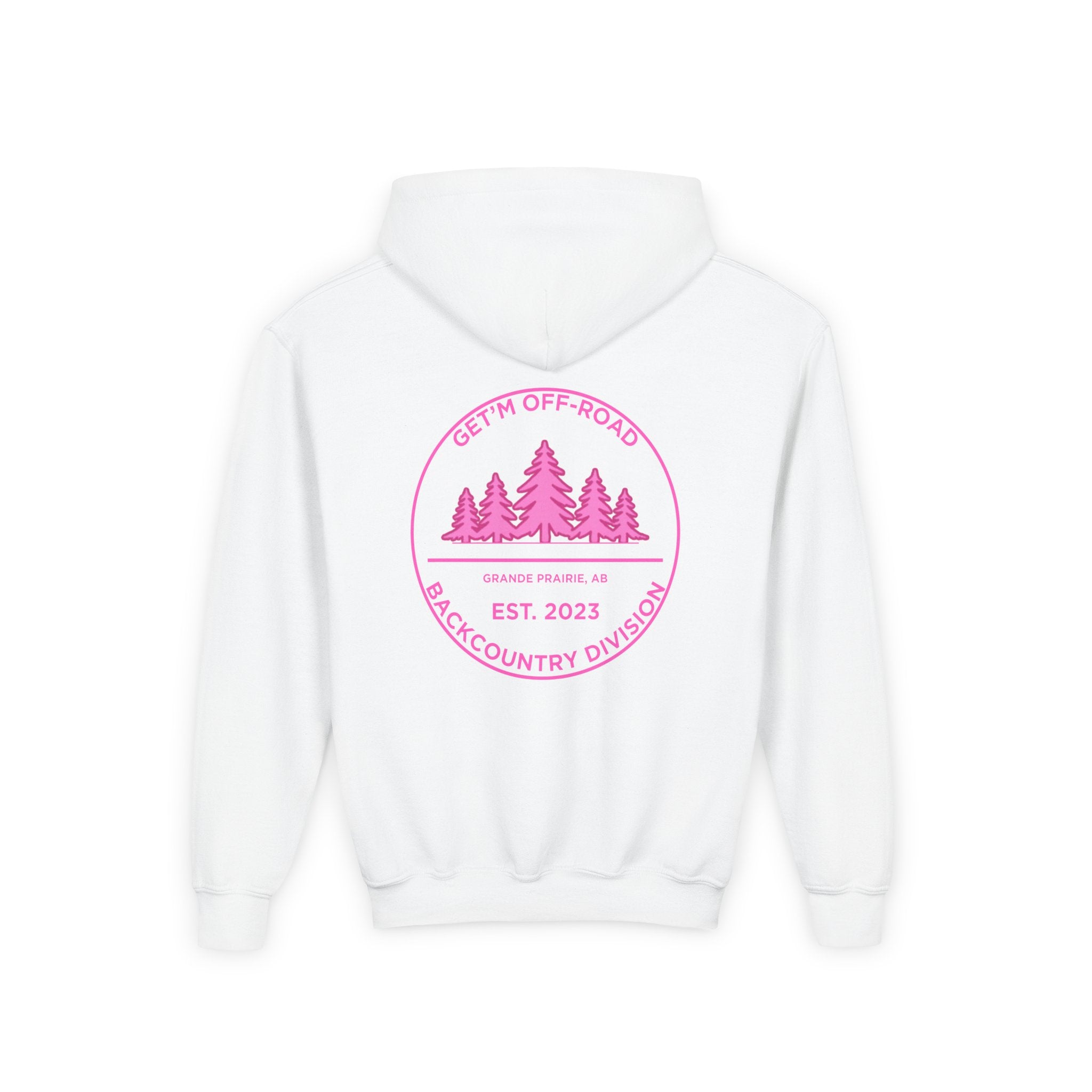 Youth Hoodie — Pink Backcountry Division