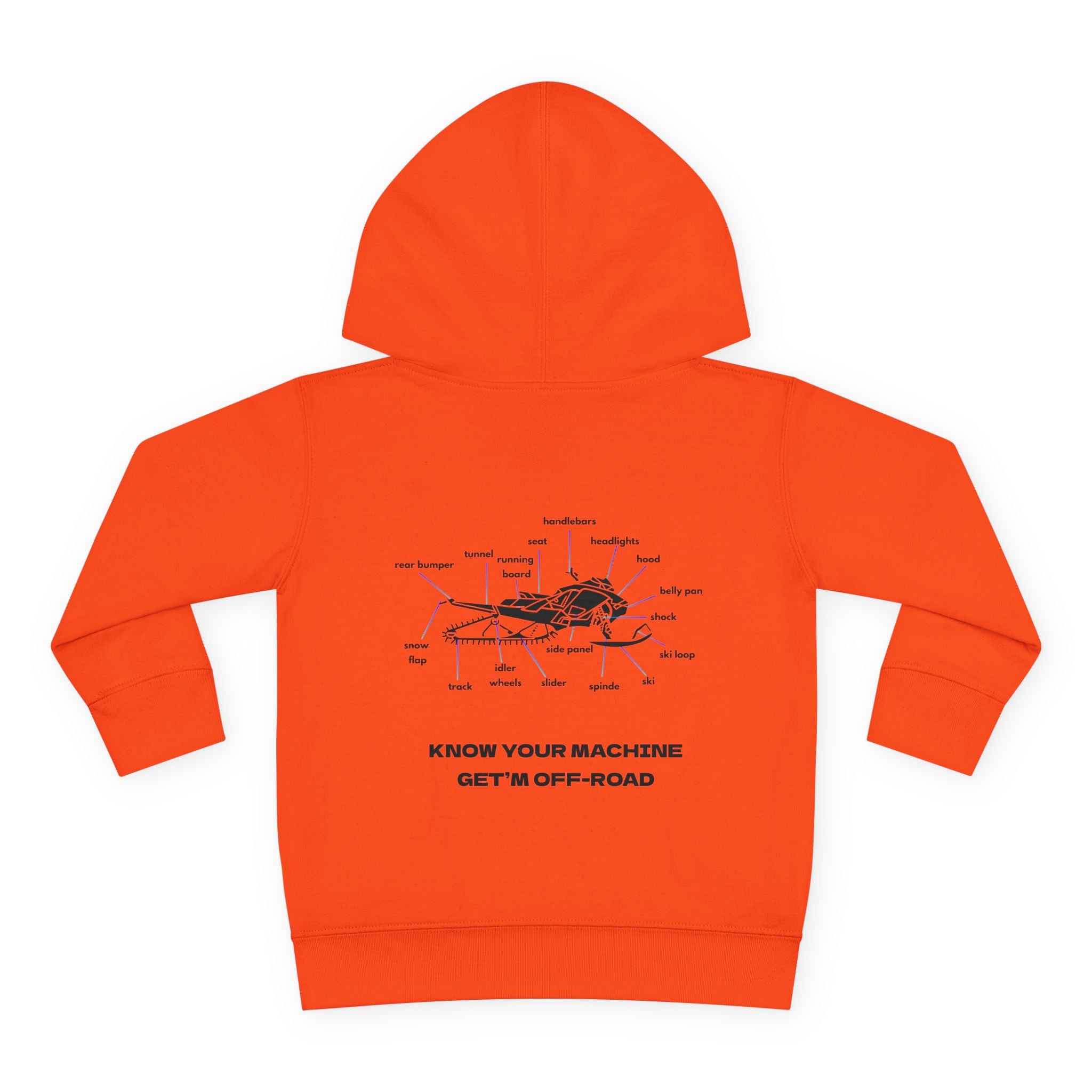 Toddler Hoodie — labeled sled