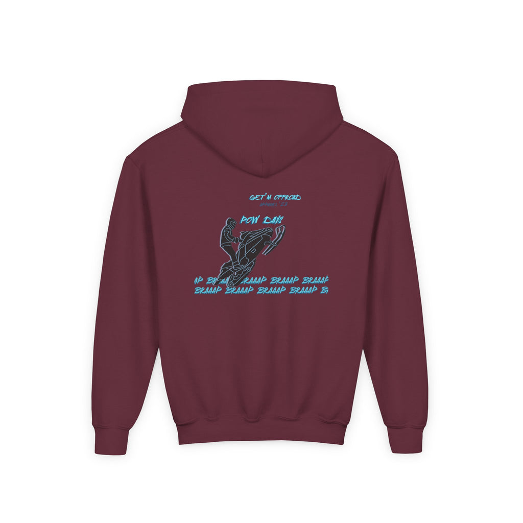 Youth Hoodie — Sled Rider (in black)